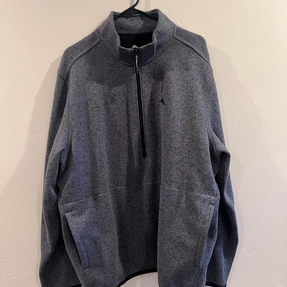 Tommy Bahama Men's Gray Quarter-Zip Sweater